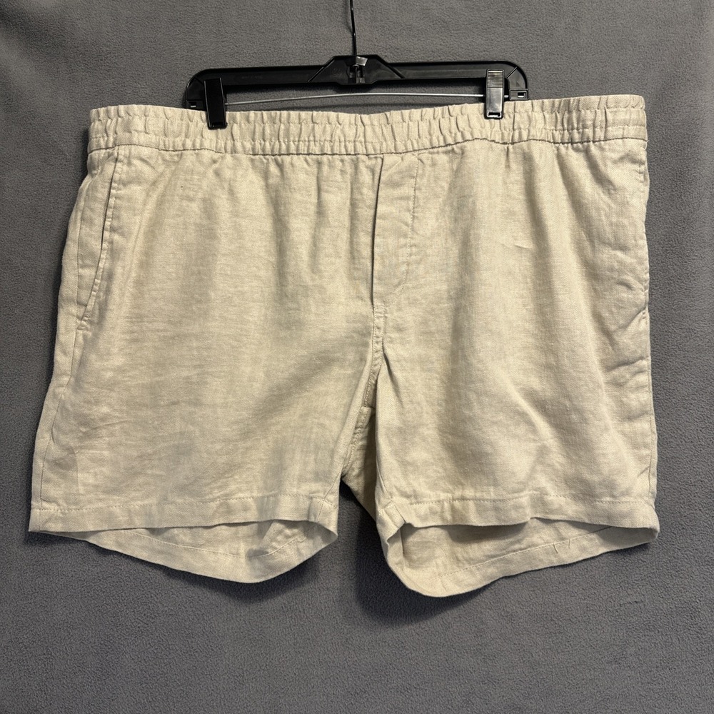 NWT H&M 100% Linen Shorts Regular Fit Mens Size 3XL Pull On 5" Inseam Drawstring